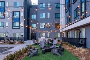 Cozy up to the fire feature on the community deck