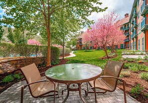 Outdoor patio with views of nature