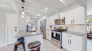 Barstool seating in the kitchen