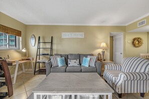 Beautiful Living Area with Queen Sleeper Sofa