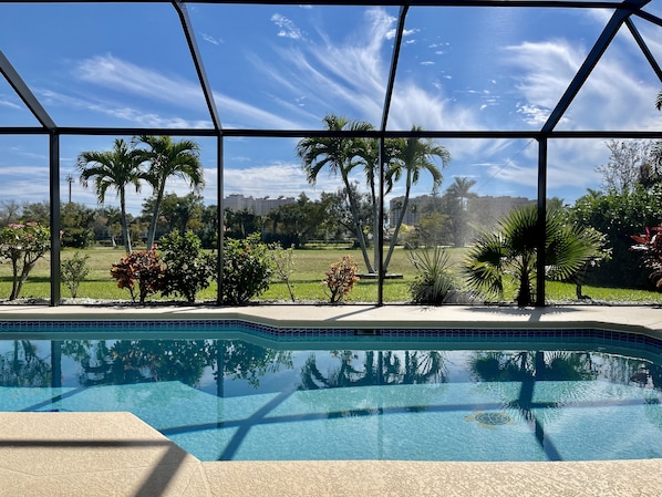 Sought after southern exposure view from the covered lanai!