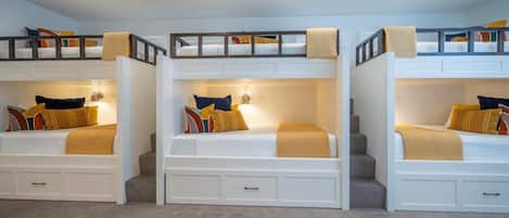 Epic bunk room is the perfect place for the kiddos!