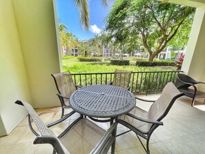 Enjoy outdoor dining on your private terrace.  