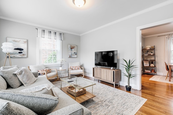 Living Room with extra wide sofa