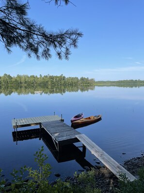 Take the 2 kayaks out for a paddle on the pristine lake