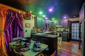 Lighting magic at the Warlock House - let's go to a Haunted House
