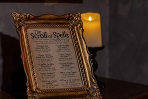 A Scroll of Spells: at the Warlock House, all are magical - cast spells!