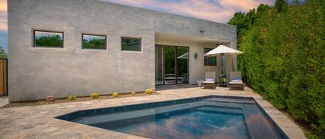 Your contemporary home with a modern private pool.