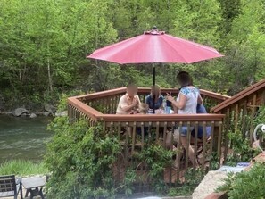 Dining deck overlooking beach / creek / cliffs