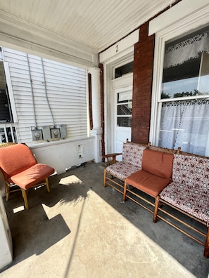 Private section of porch