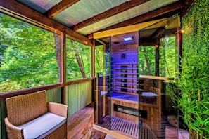 Finding peace in the forest sauna ✨