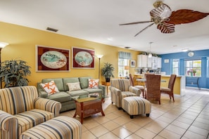 Comfortable living area with space for the whole crew.