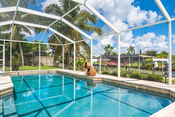 Heated saltwater pool