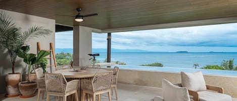 Outdoor living and dining with a view.