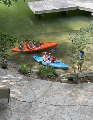 Kayak right up to the shore and dock!