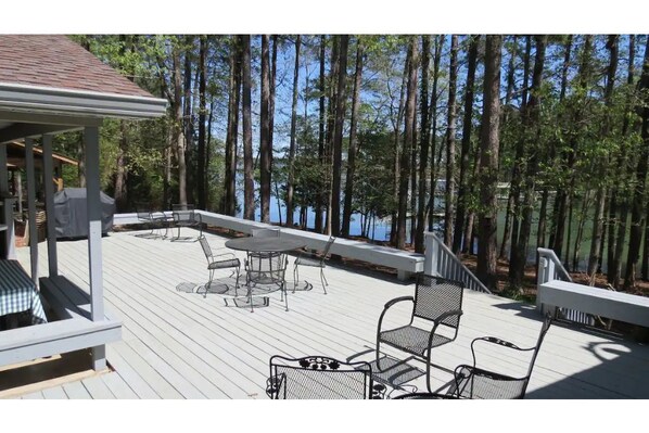 Beautiful lake front home. Gentle slope to deep water dock. Single level home.