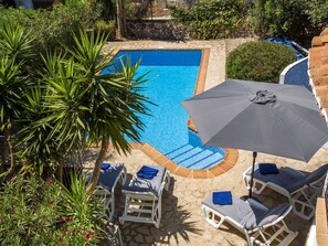 Plante, Propriété, Communauté Des Plantes, L'Eau, Parapluie, Bleu Azur, Chaise, Mobilier De Jardin, Ombre, Balancelle