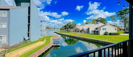 Gorgeous waterfront view directly from the porch and can been seen throughout the condo!