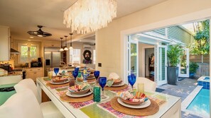 Vibrant, playful colors flow through out the home...