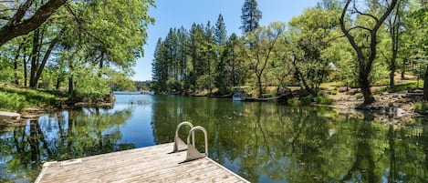 Private dock. Unit 1 Lot 300 -  Pine Mountain Lake Vacation Rental "Cozy Cabin on the Cove."