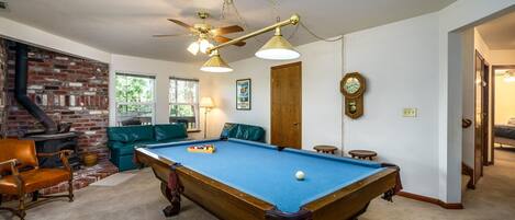 Downstairs Games room with a very nice pool hall feel. Unit 13 Lot 263, Miners Claim