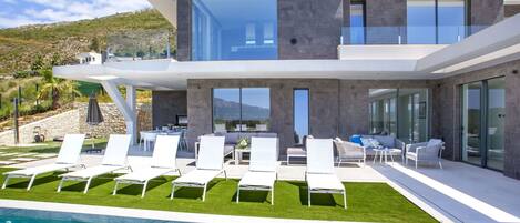 Sky, Cloud, Water, Property, Swimming Pool, Window, Plant, Azure, Shade, Outdoor Furniture