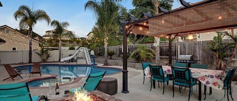 Outdoor patio and relaxation area.