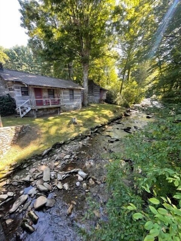 Cabin 2 has creek view of Campbell Creek 