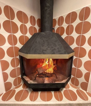 Wood-burning fireplace