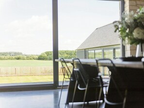 Great views from the dining area | The Cotswolds Barn - Crucis, Ampney Crucis, near Cirencester