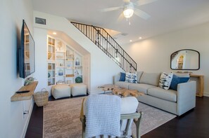 Professionally designed comfortable area to relax after a day at the beach.