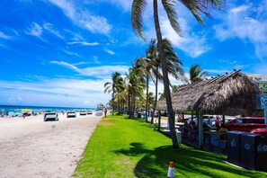 Take a walk from your doorstep to the Deerfield Beach promenade. A beautiful beach to relax, enjoy swimming, and surfing. The beach promenade is lined with tiki huts, showers, sitting areas and restaurants.