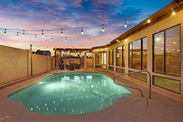 Relax in the pool after a busy day out and about around town!