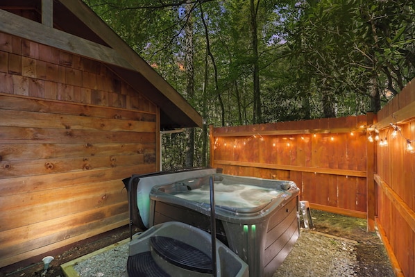 Relax in our 6 person hot tub after a long day on the slopes or hiking!