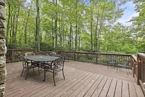 Breathe in the crisp, mountain air and reconnect with nature on the large deck!