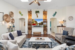 "Inviting, Airy, and Cozy Living Space."