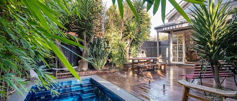 Outdoor heated plunge pool