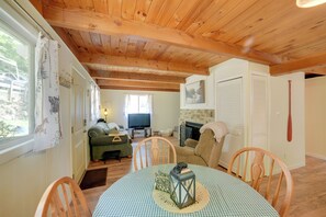 Living Room | Dining Area | Fireplace