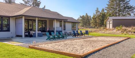 Enormous sand pit built for yard games