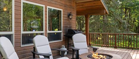 Gather 'round the fire and grill up some fun on our deck