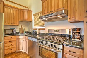 This kitchen (and cabin) is only 5 years old.