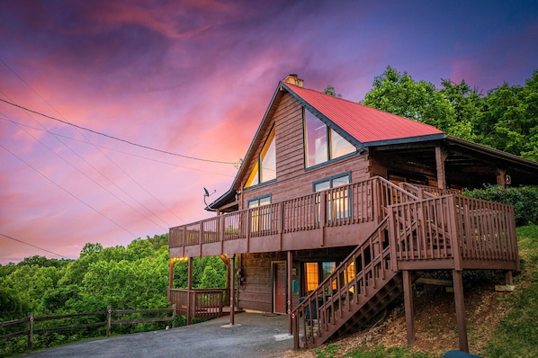 Fantastic Views and Privacy on 1 acre. Entrances at driveway and 2nd level.