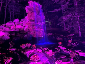 21 ft waterfall with LED lighting