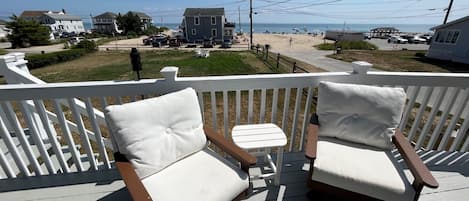 Deck with water/beach view