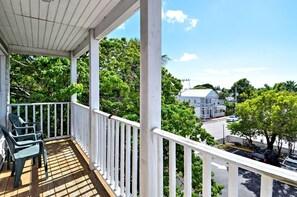 Enjoy your morning coffee on the balcony.