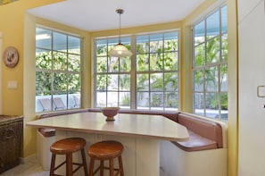 Breakfast nook in the kitchen.