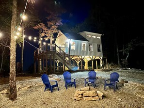 Treehouse at night