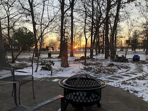 Sun rose on a peaceful winter morning.