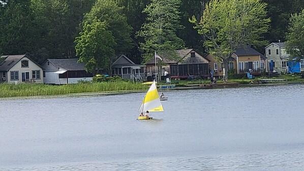 Original camps from the 1950s. Ours is the tiny gray one behind the sailboat.