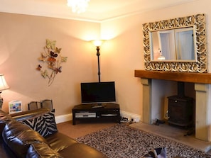 Lounge with TV and Solid Fuel Stove